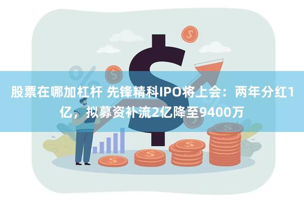 股票在哪加杠杆 先锋精科IPO将上会：两年分红1亿，拟募资补流2亿降至9400万