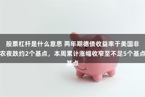 股票杠杆是什么意思 两年期德债收益率于美国非农夜跌约2个基点，本周累计涨幅收窄至不足5个基点