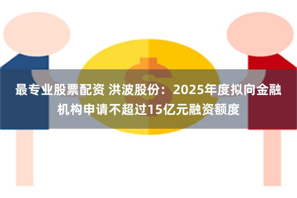 最专业股票配资 洪波股份：2025年度拟向金融机构申请不超过15亿元融资额度